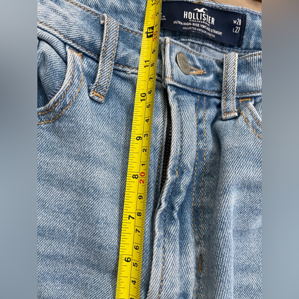Hollister Womens Jeans Size 3 Blue Ultra High-Rise Vintage Straight Denim - Picture 9 of 10